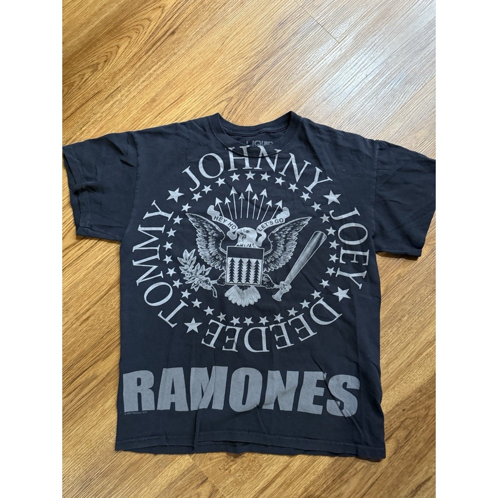 Liquid‎ Blue Mens Black Medium Ramones Crew Neck